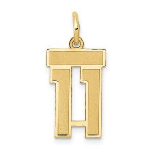 14k Yellow Gold, Jersey Collection, Small Number 11 Pendant